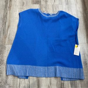 Duffy NY Blue Cashmere Sleeveless Sweater